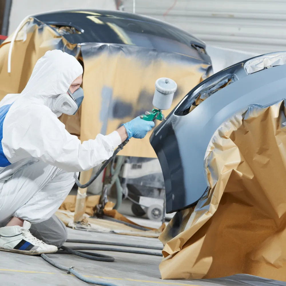 Bumper painting and color matching service at Alibdaa Alraqi Auto Care Sharjah